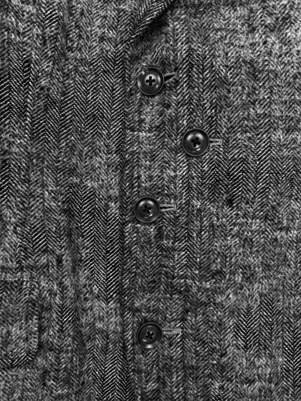 Yohji Yamamoto AW11 Yohji Yamamoto Homme Buttons Harringbone Wool Jacket Size US L / EU 52-54 / 3 - 2 Thumbnail