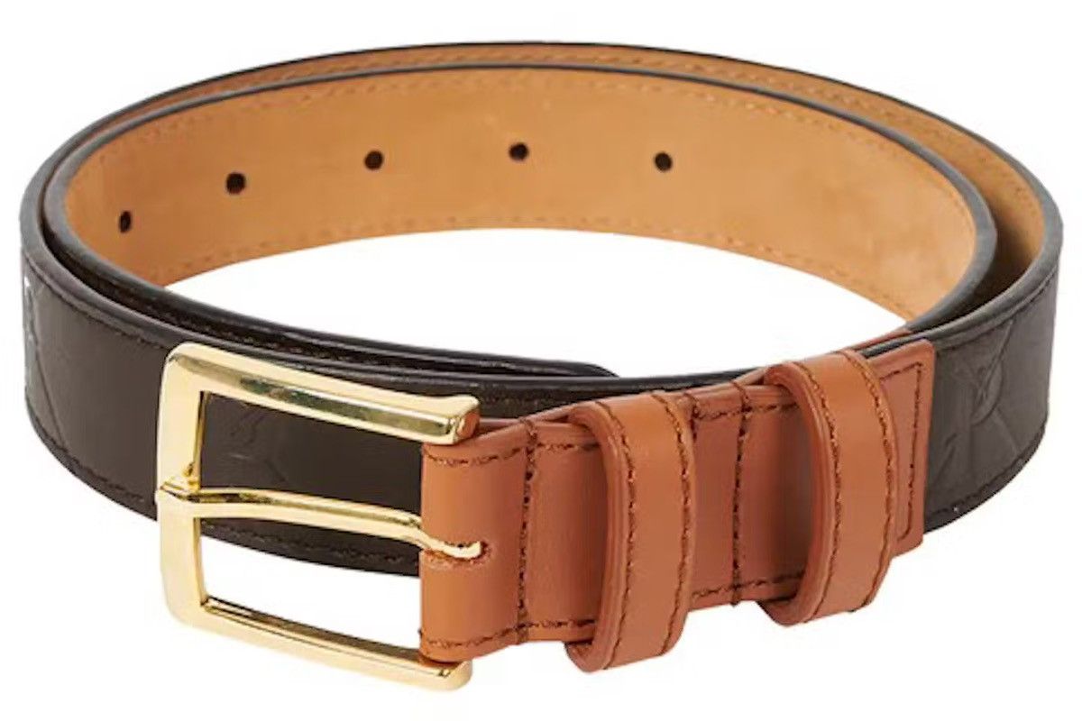 image of Palace Pal-M-Gram Leather Belt in Brown, Men's