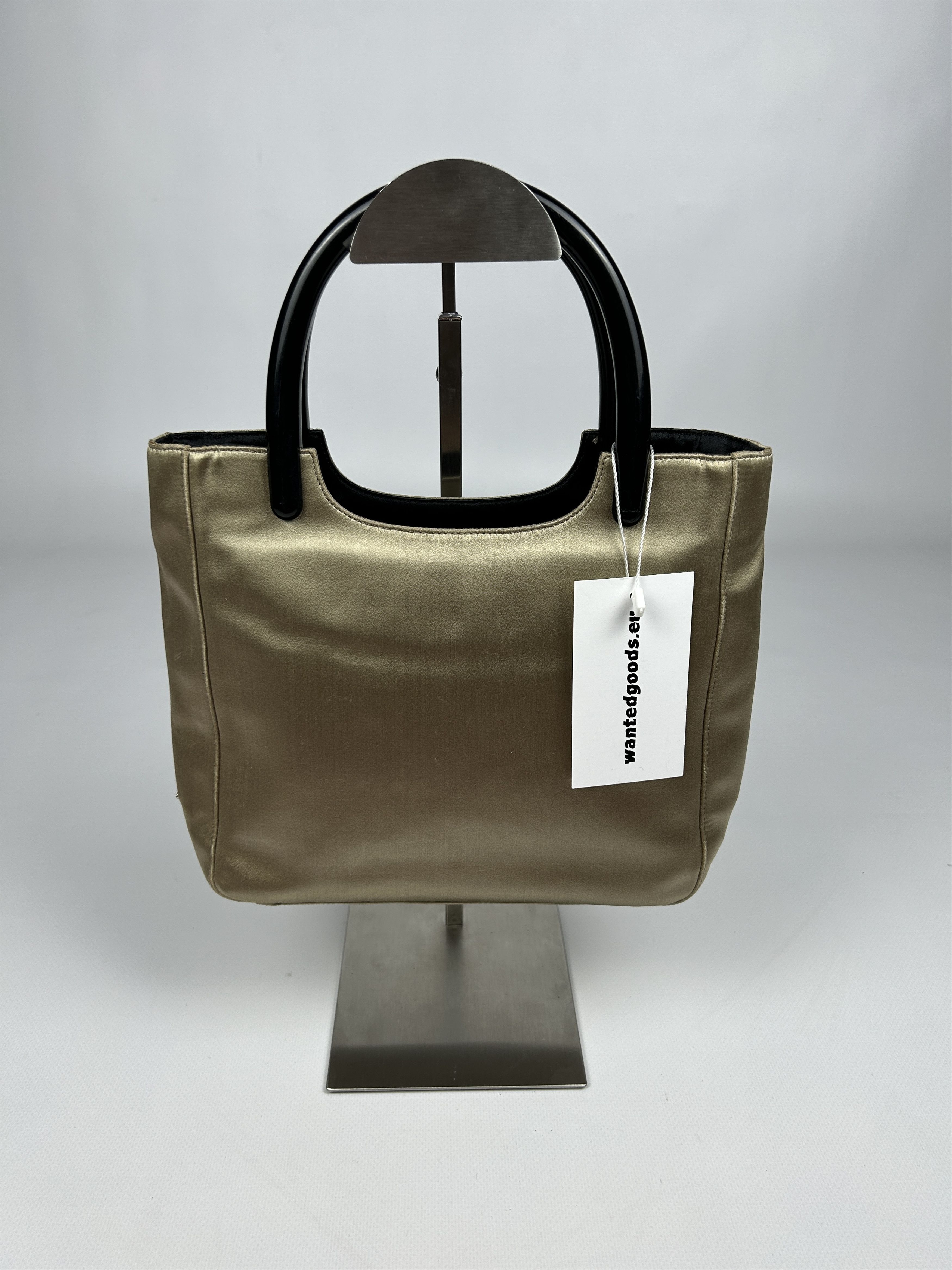 Prada Prada triangle logo velvet plastic handle mini tote bag Size ONE SIZE - 3 Thumbnail