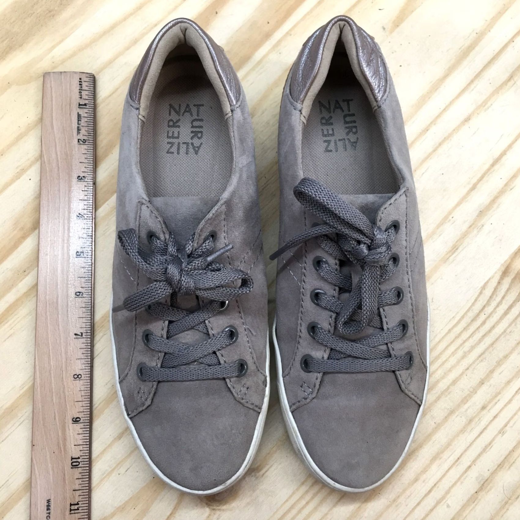 Naturalizer Naturalizer Shoes Womens 8 M Morrison Low Top Sneakers Gray Leather Lace Up Size M / US 6-8 / IT 42-44 - 7 Thumbnail