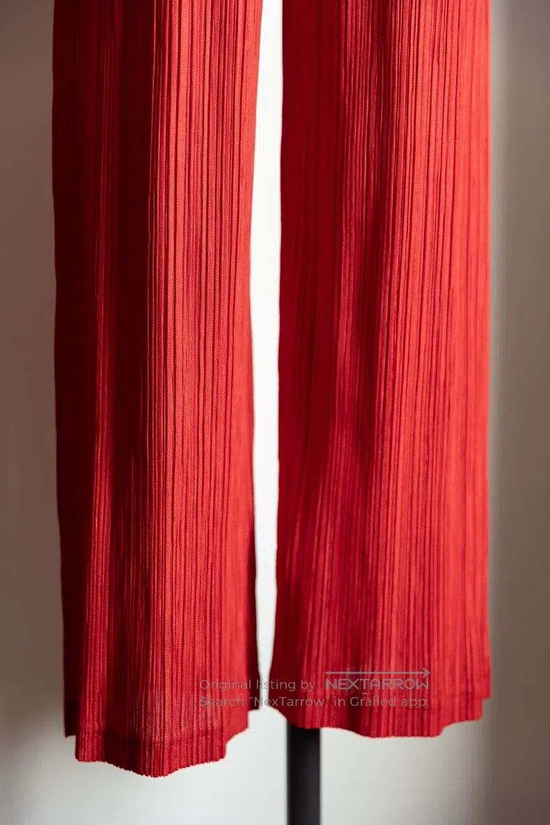 Issey Miyake Issey Miyake Red Wide-Leg Trousers Size 25" / US 0 / IT 36 - 3 Thumbnail