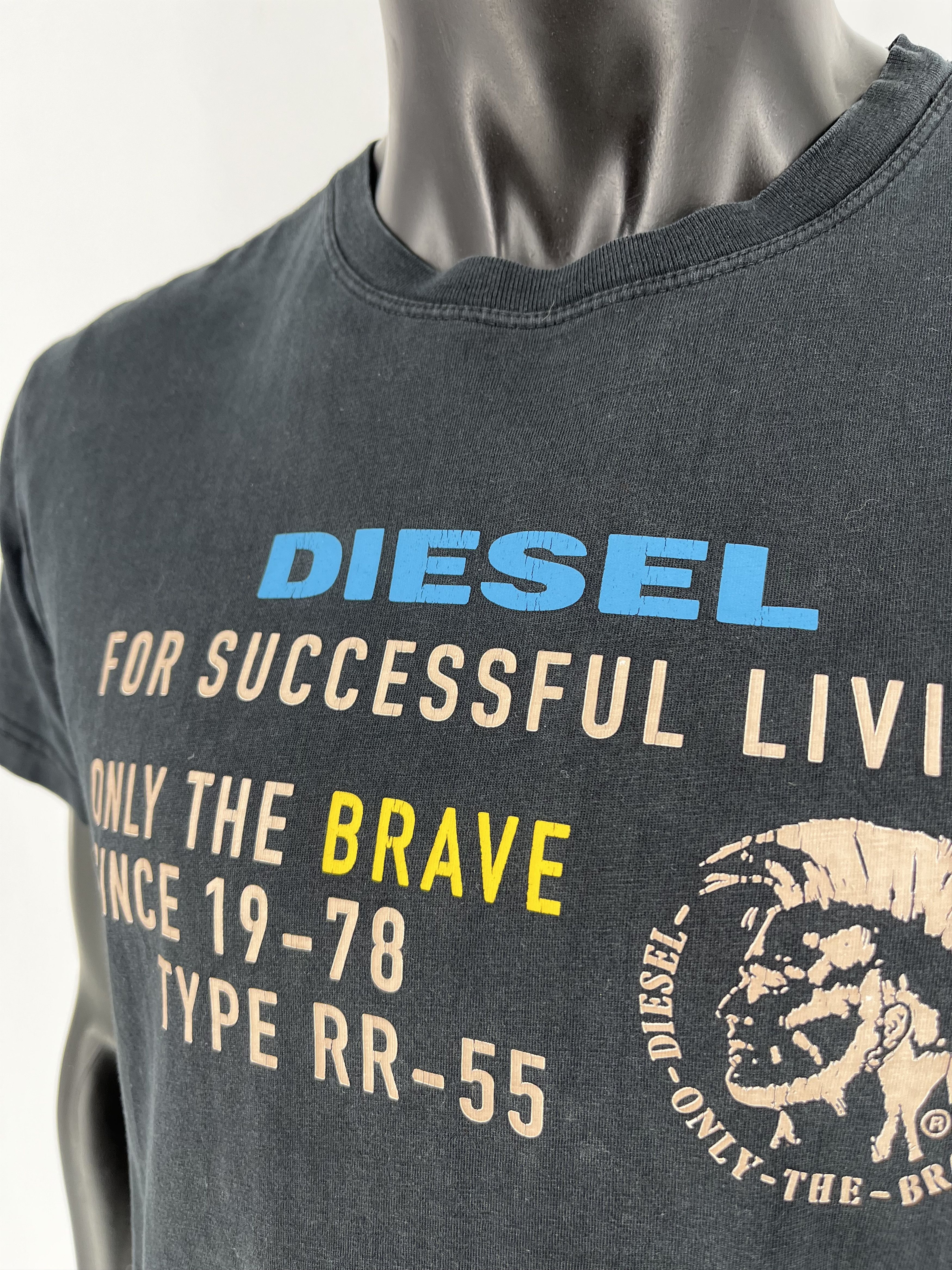 Diesel × Vintage Vintage 90s Diesel Printed Logo Faded T-Shirt Avant Garde Size US L / EU 52-54 / 3 - 8 Thumbnail