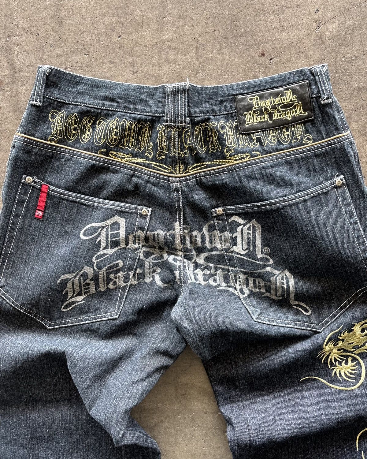 Dogtown 🔥RARE Dog Town Black Dragon Limited Edition Denim Jeans Size US 34 / EU 50 - 9 Thumbnail