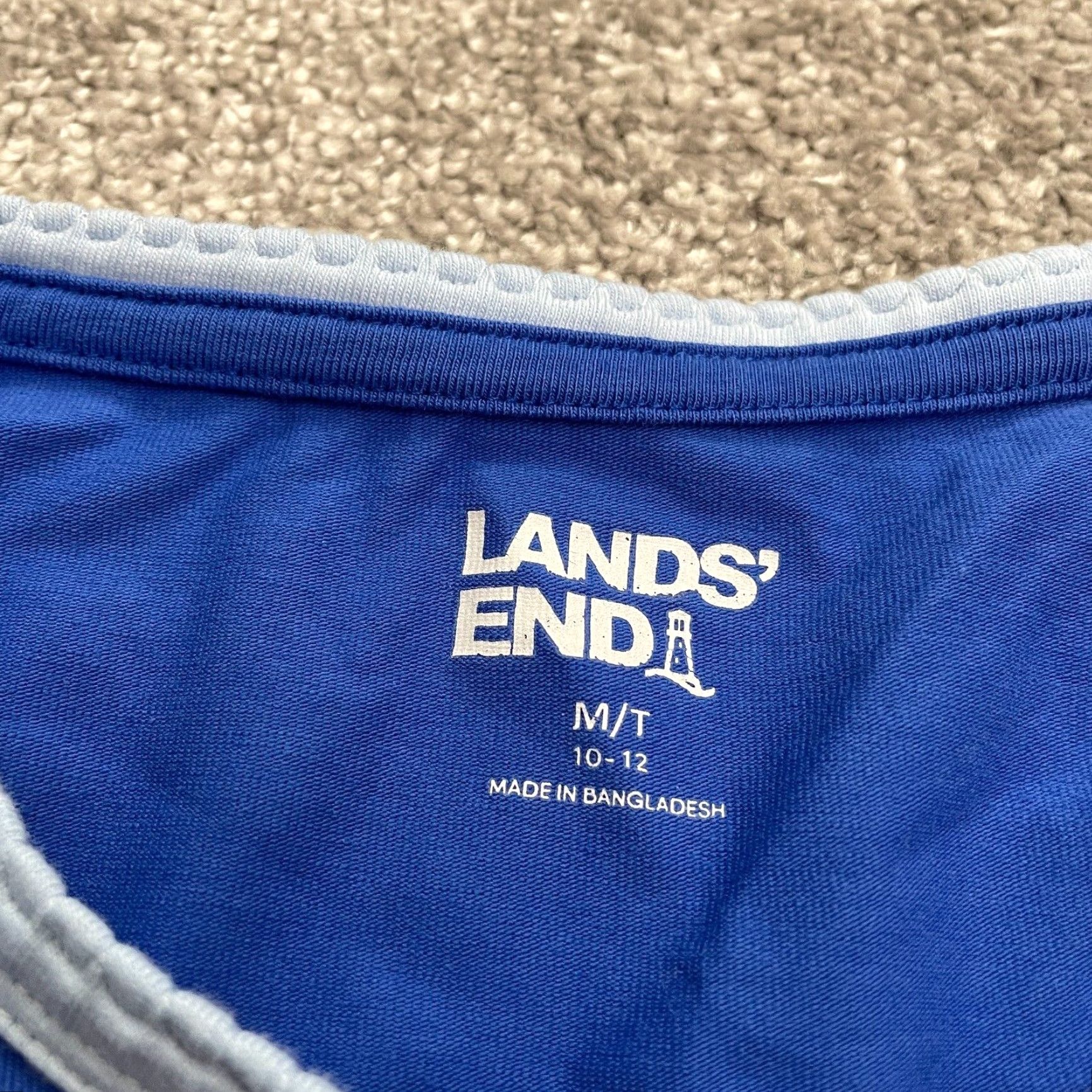 Lands' End Lands' End Womens Pajama Top Crew Neck Long Sleeve M Tall Royal Blue Cotton Spandex Casual Size M / US 6-8 / IT 42-44 - 4 Thumbnail