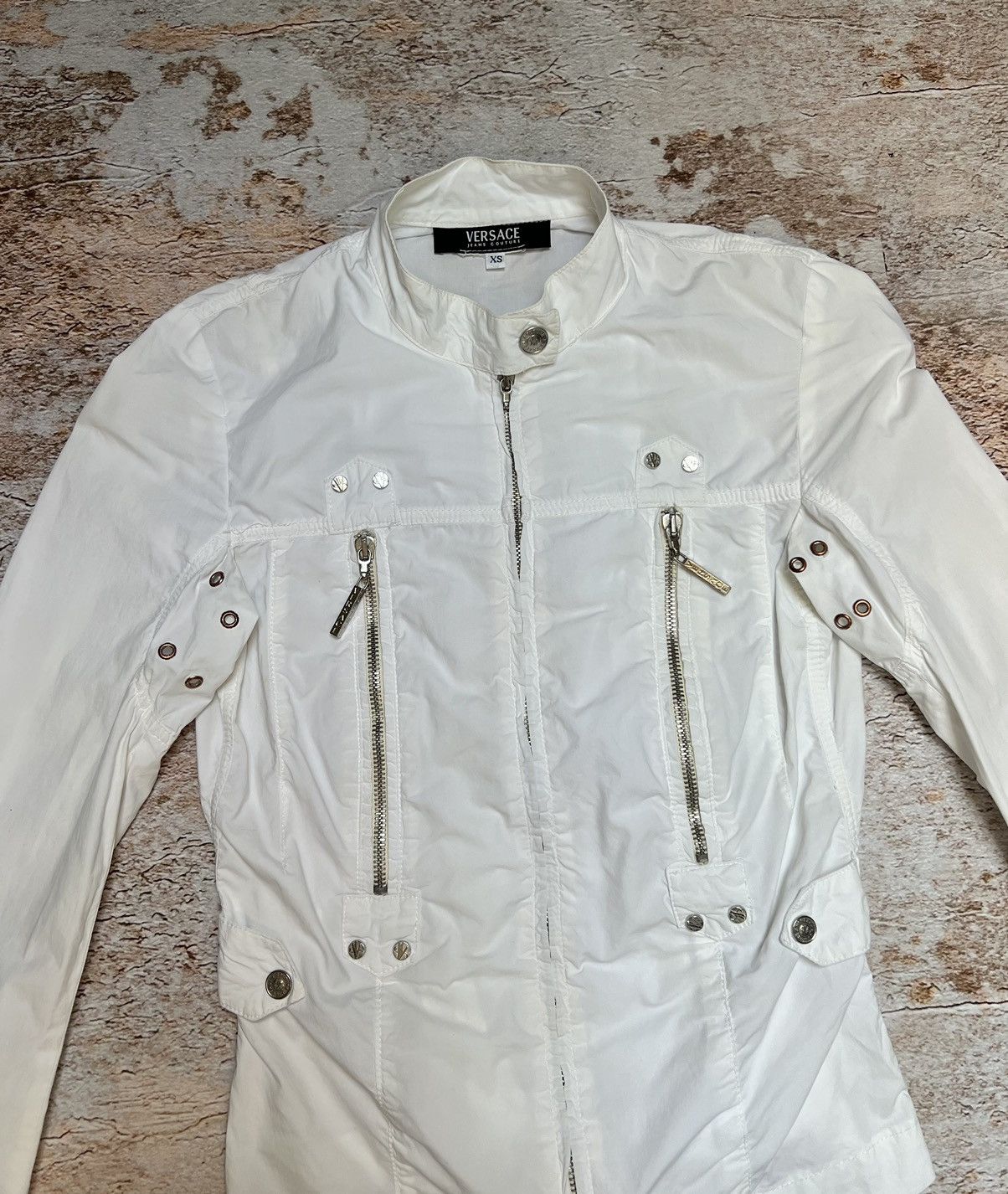 Versace Jeans Couture Versace jeans couture zipped white biker jacket Size XS / US 0-2 / IT 36-38 - 3 Thumbnail