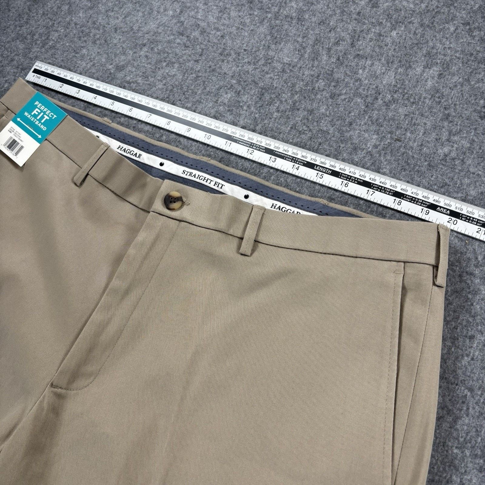 Haggar Haggar Mens Pants 40x30 Straight Khaki Perfect Fit Waistband Size US 40 / EU 56 - 8 Thumbnail