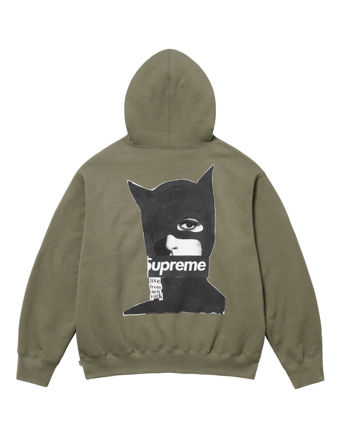 image of Supreme Catwoman Box Logo Hooded Sweatshirt Light Olive in Green, Men's (Size Medium)