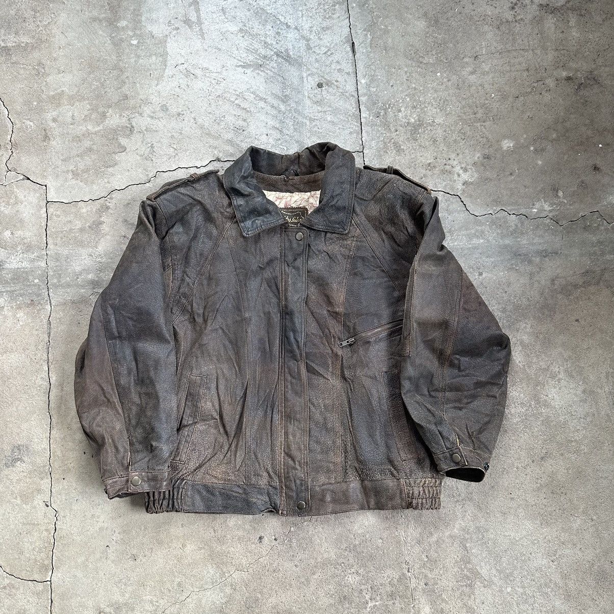 Vintage Vintage Brown Leather Jacket Travis Scott Size US M / EU 48-50 / 2 - 1 Thumbnail