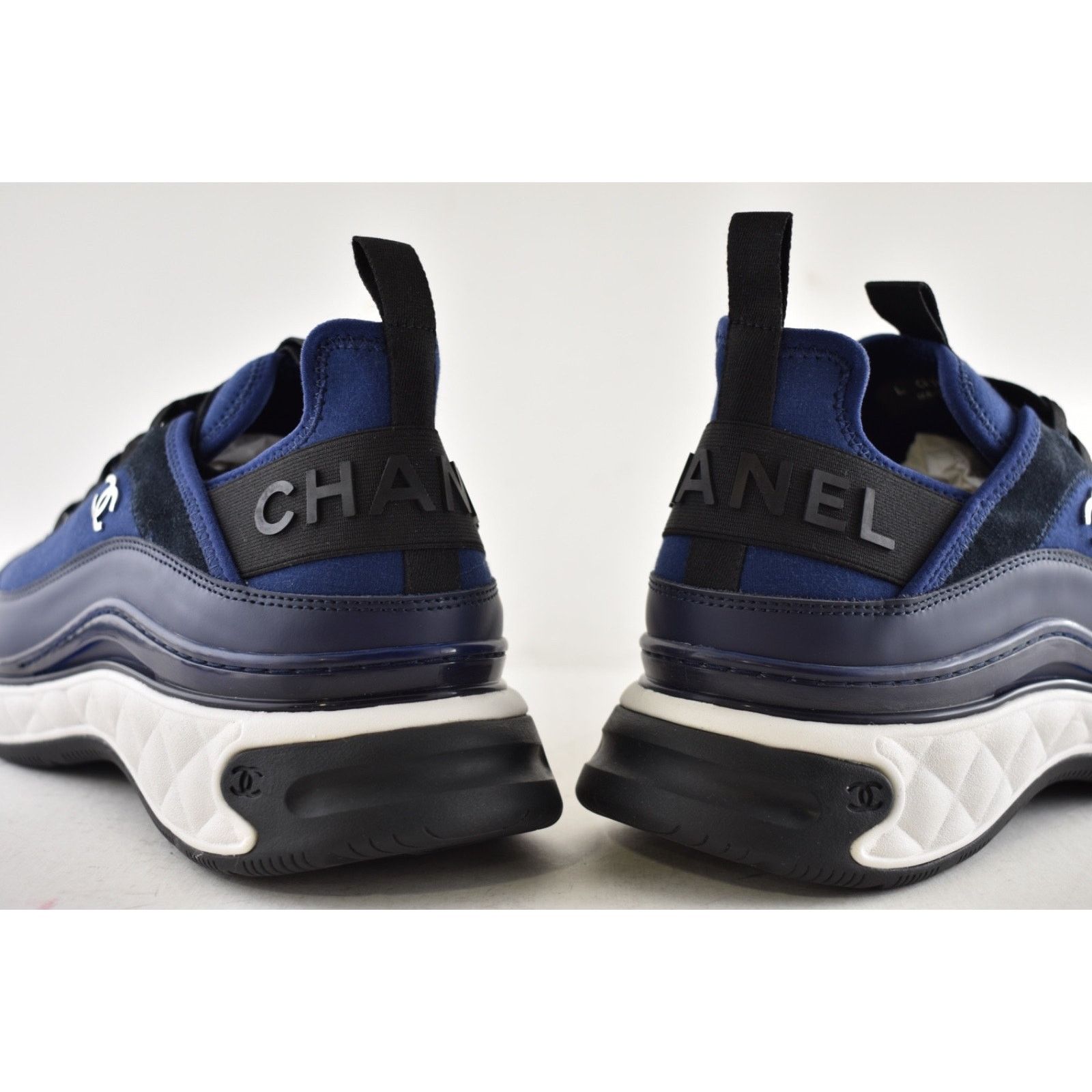 Chanel Chanel 20C Mens Blue Black White CC Logo Lace Up Low Size US 11 / EU 44 - 13 Thumbnail