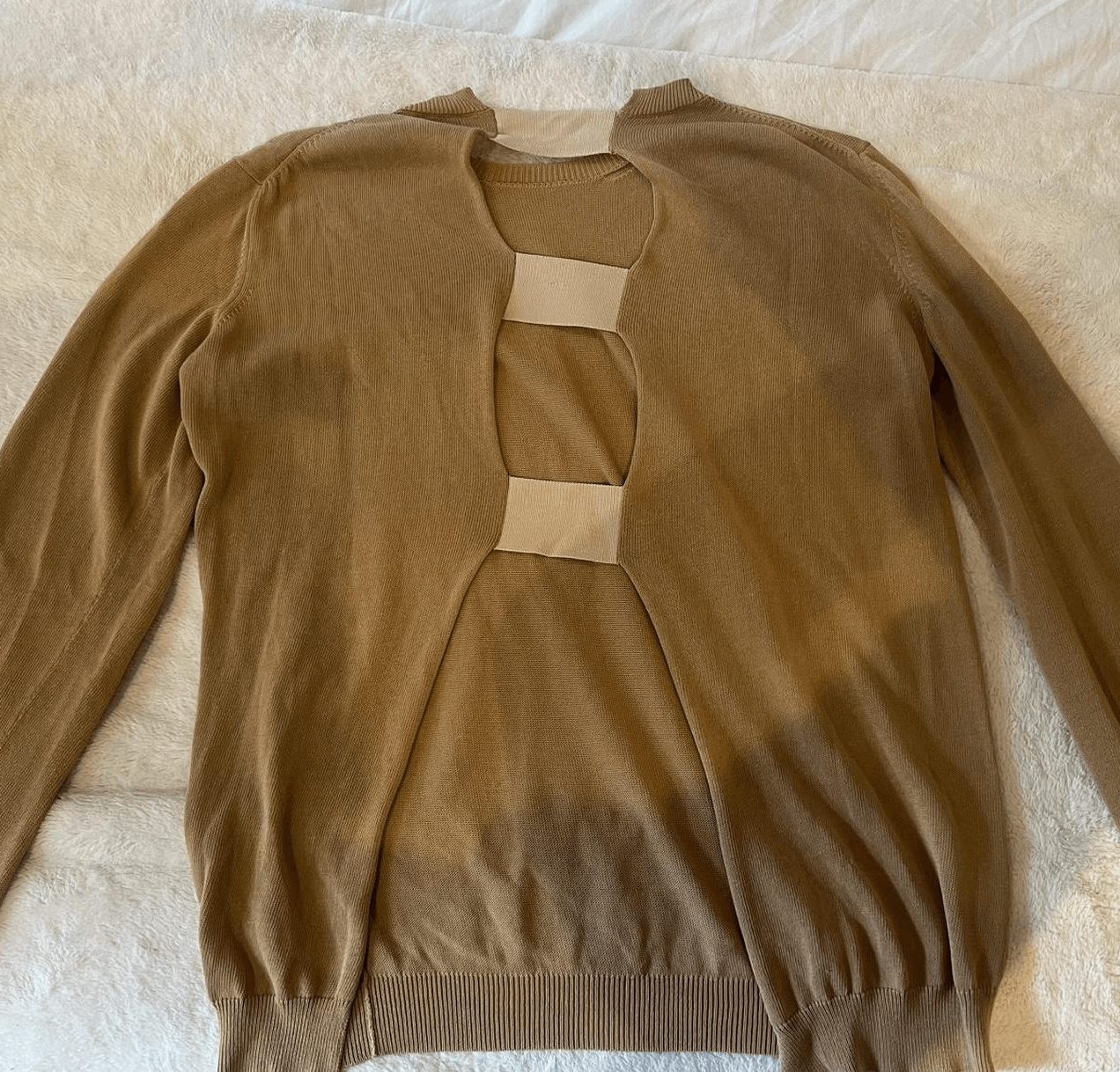 Celine CELINE Women's Tan and Brown Jumper with Cut-Out Detail Size XS / US 0-2 / IT 36-38 - 2 Thumbnail