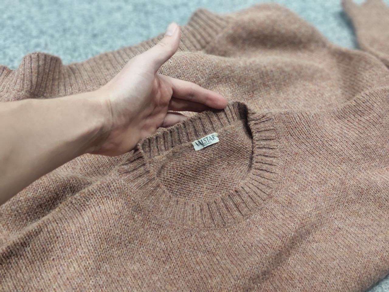 Rare Valstar Milano Vintage Crew check Alpaca Knit Sweater