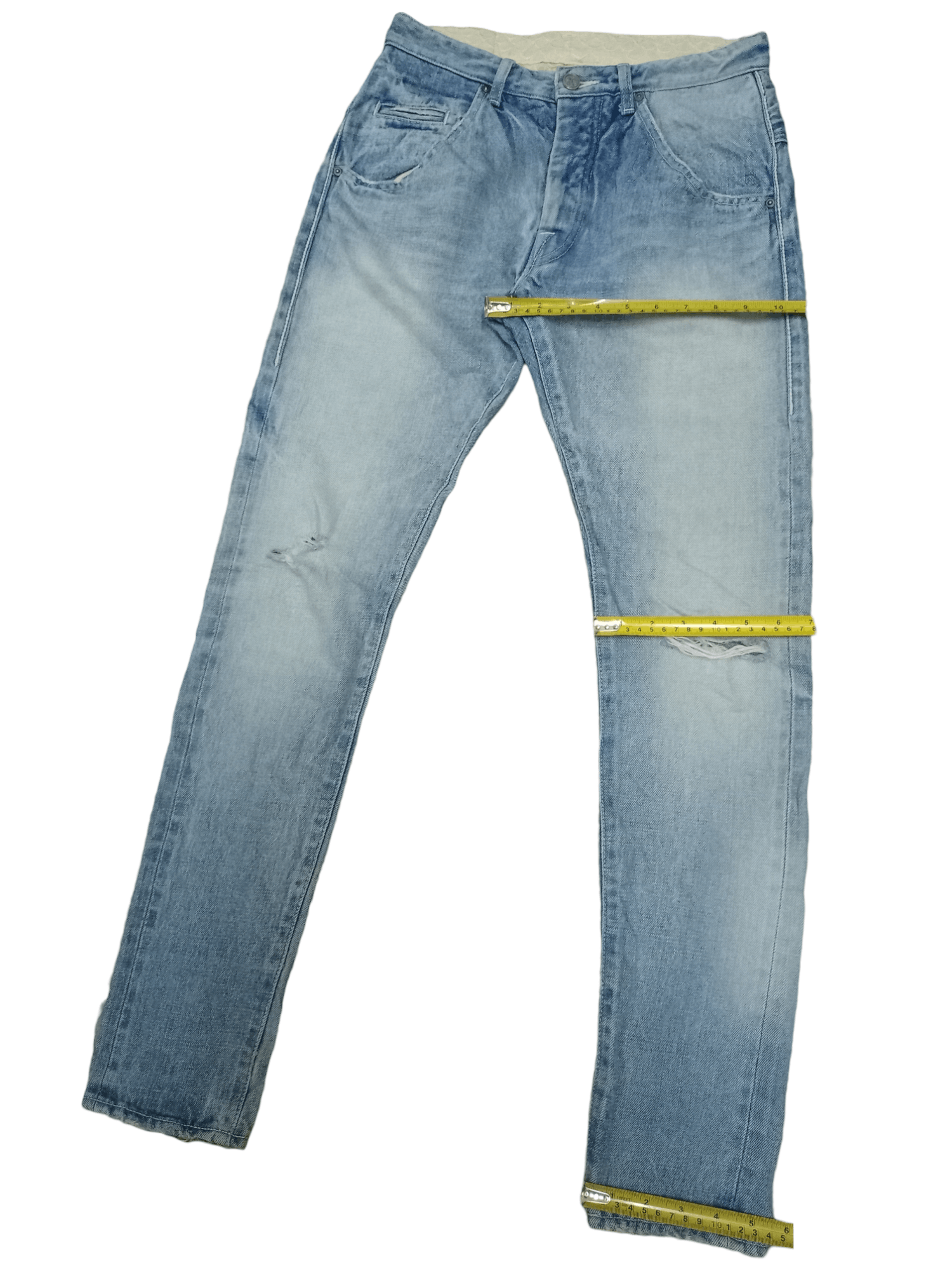 Designer × Japanese Brand × mina perhonen Vintage Japan Mina Perhonen Blue Wash Distress Selvedge Jean Size US 28 / EU 44 - 10 Thumbnail