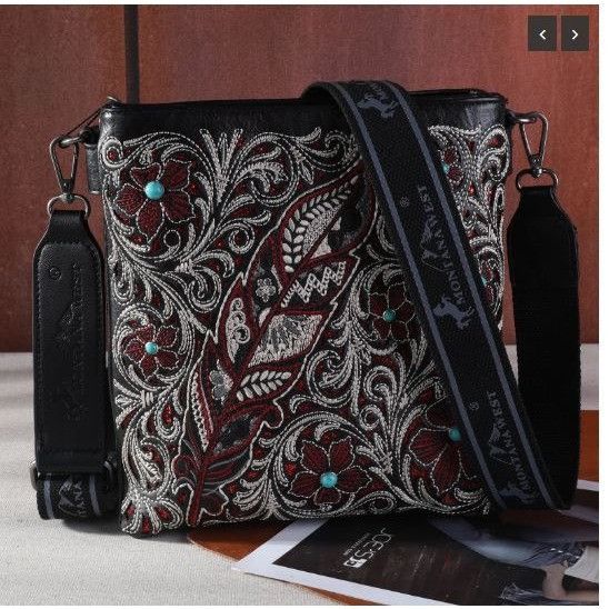 Other MW1244G-9360 BLACK EMBROIDERED FLORAL CUT-OUT CROSSBODY Size ONE SIZE - 1 Thumbnail