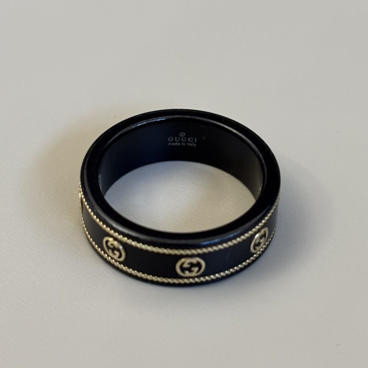 Gucci GUCCI Icon Ring with 18k Yellow Gold Interlocking G Size ONE SIZE - 5 Thumbnail
