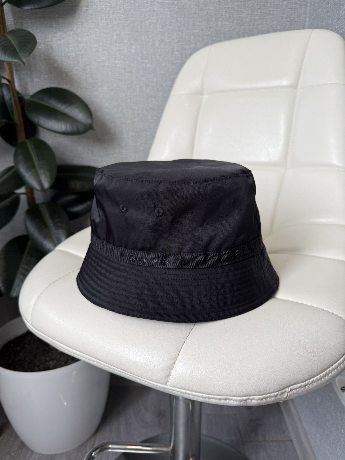 Prada Prada Nylon Bucket Hat Black Panama With Logo Made in Italy Size ONE SIZE - 5 Thumbnail