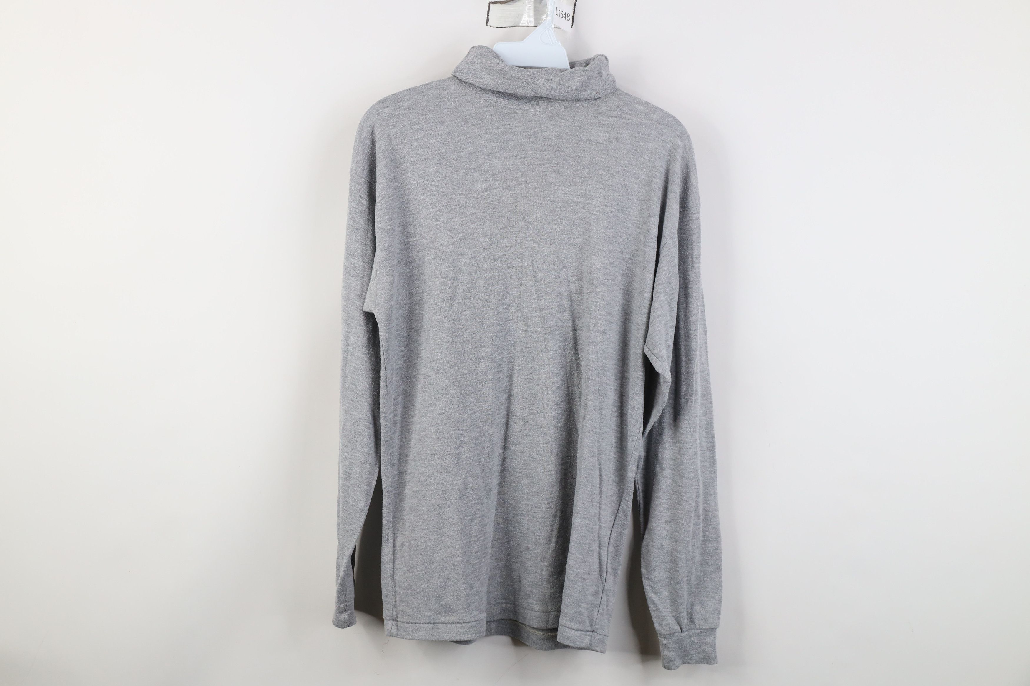 Vintage Vintage 90s Streetwear Long Sleeve Turtleneck T-Shirt Gray Size M / US 6-8 / IT 42-44 - 1 Thumbnail