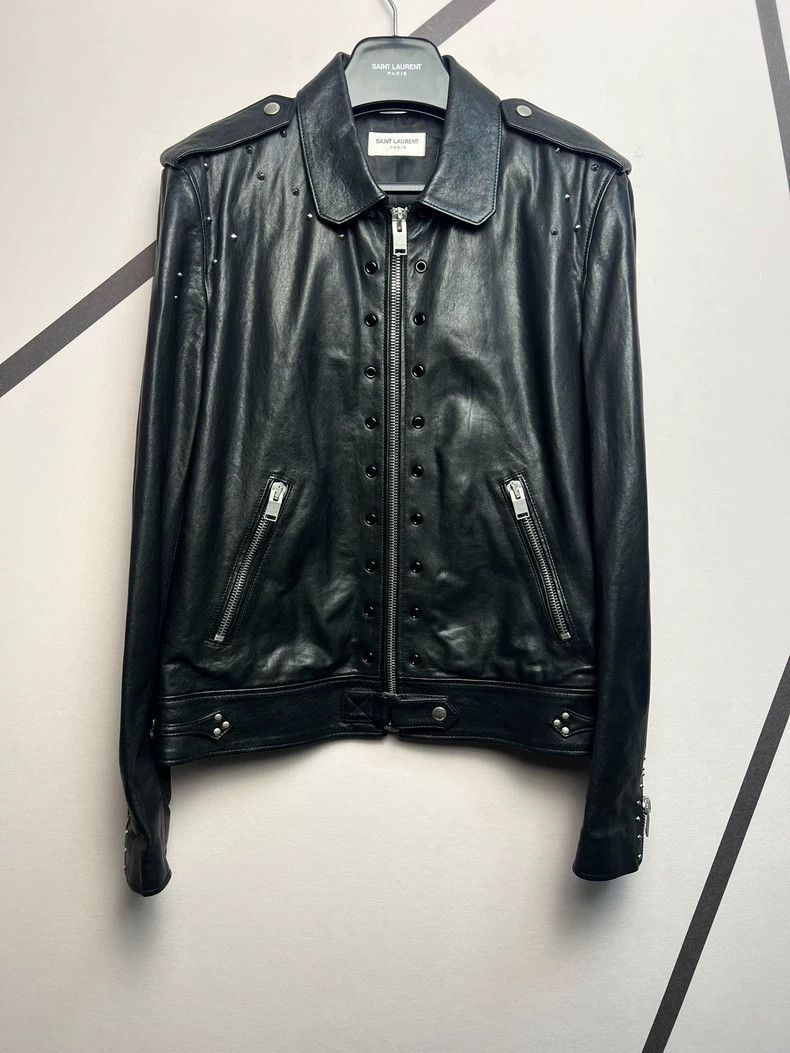 Saint Laurent Paris Saint Laurent Paris Sheepskin rivet leather jacket-2506 Size US M / EU 48-50 / 2 - 1 Thumbnail
