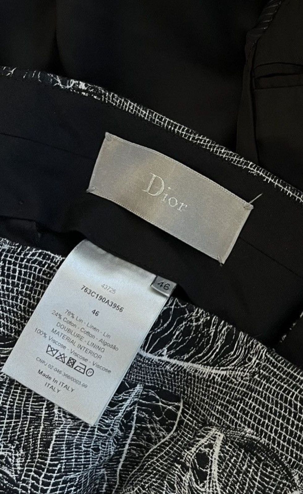 Dior Dior Homme SS17 Trompe L’oeil Spider Web Printed Suit Size 48R - 6 Thumbnail