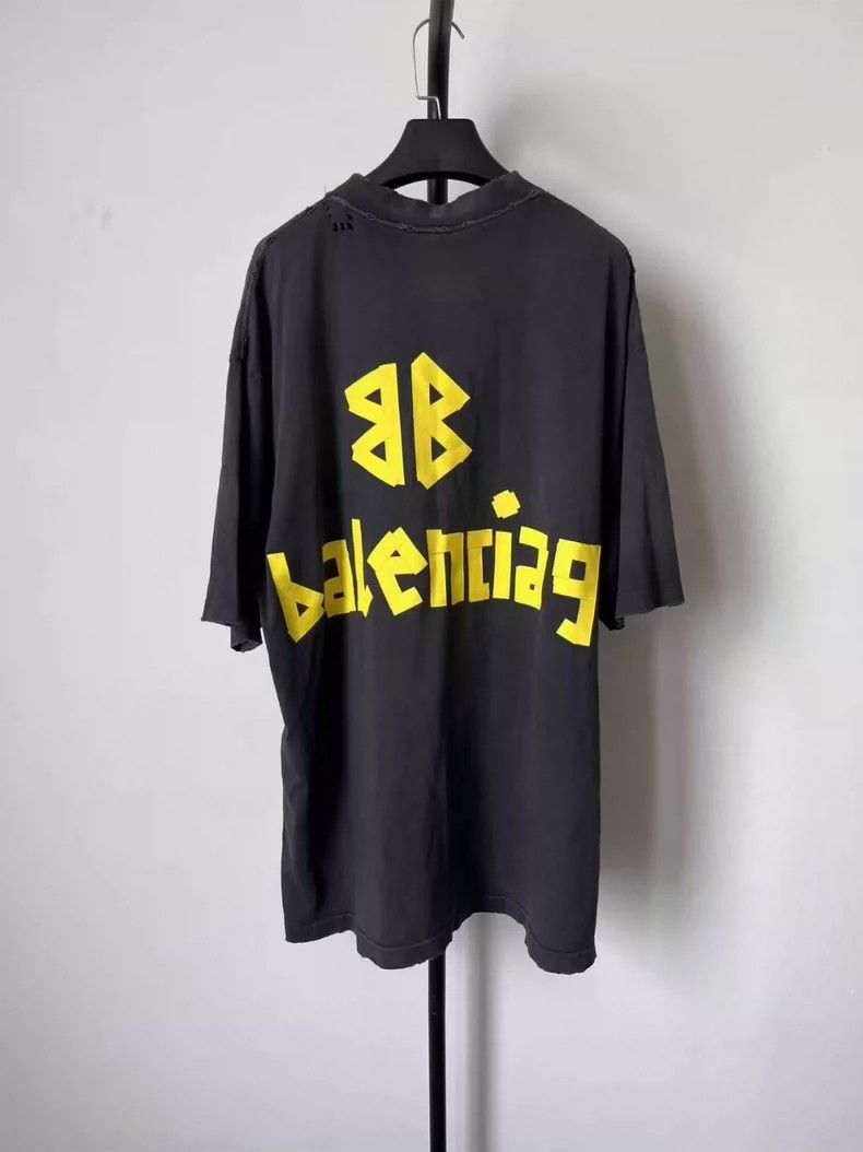 Balenciaga Balenciaga Tape Letter Logo Printed Jersey Crew Neck Loose Size US S / EU 44-46 / 1 - 2 Thumbnail
