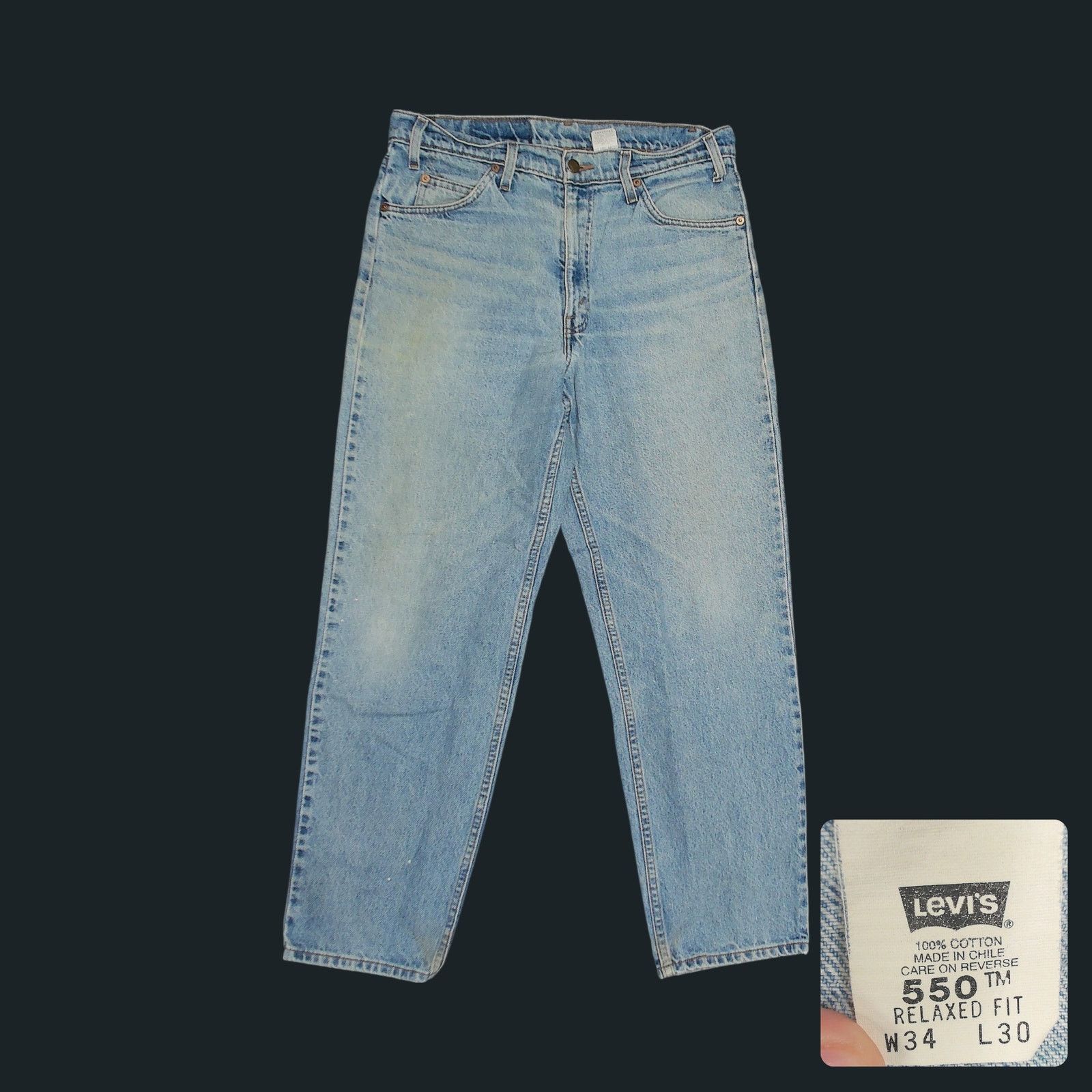 Levi's Vintage 1997 Levi's 550 Orange Tab Sun Faded Wash Denim Size US 34 / EU 50 - 1 Thumbnail