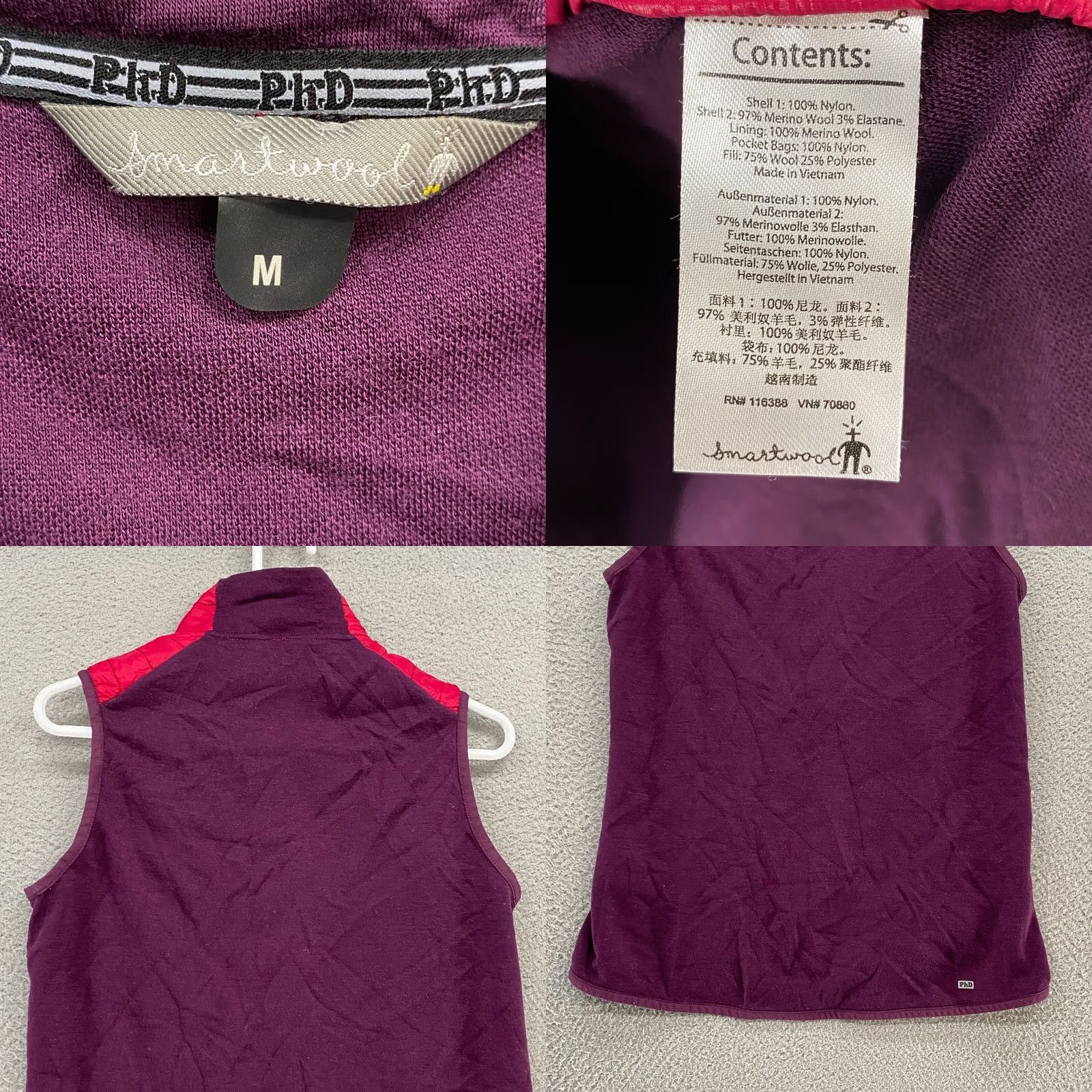 Smartwool Smartwool Vest Womens Medium SmartLoft Divide Quilted Insulated Pink Purple Size M / US 6-8 / IT 42-44 - 8 Thumbnail