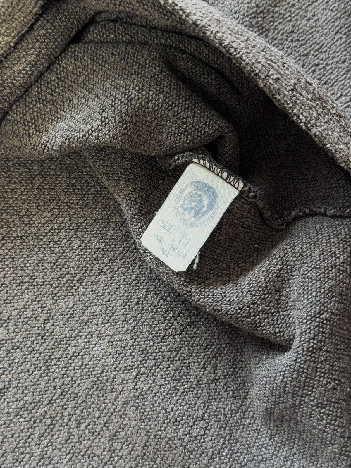 Diesel × Vintage 90s Vintage Diesel Rubber Logo Towel Knit Jumper Size US L / EU 52-54 / 3 - 15 Thumbnail