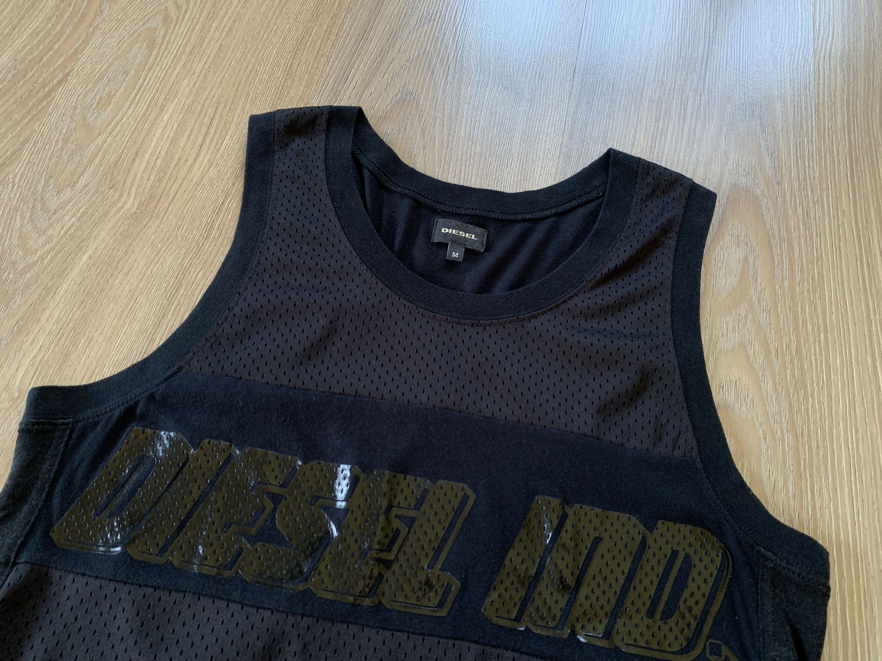 Diesel Diesel Cotton Black Mesh Sleeveless Shirt Size US M / EU 48-50 / 2 - 4 Thumbnail