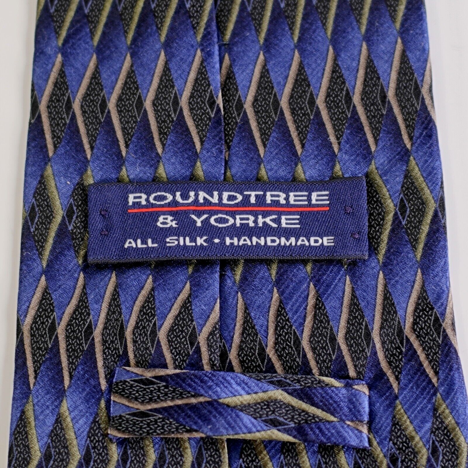 Roundtree & Yorke Roundtree & Yorke Blue Green Abstract Print Wide Silk Tie Ha Size ONE SIZE - 3 Thumbnail