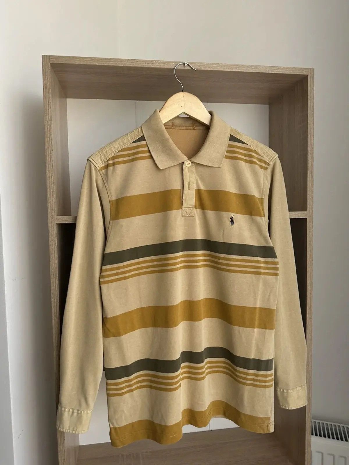 Polo Ralph Lauren Vintage Beige Polo Ralph Lauren PRL Rugby Shirt Size US M / EU 48-50 / 2 - 3 Thumbnail