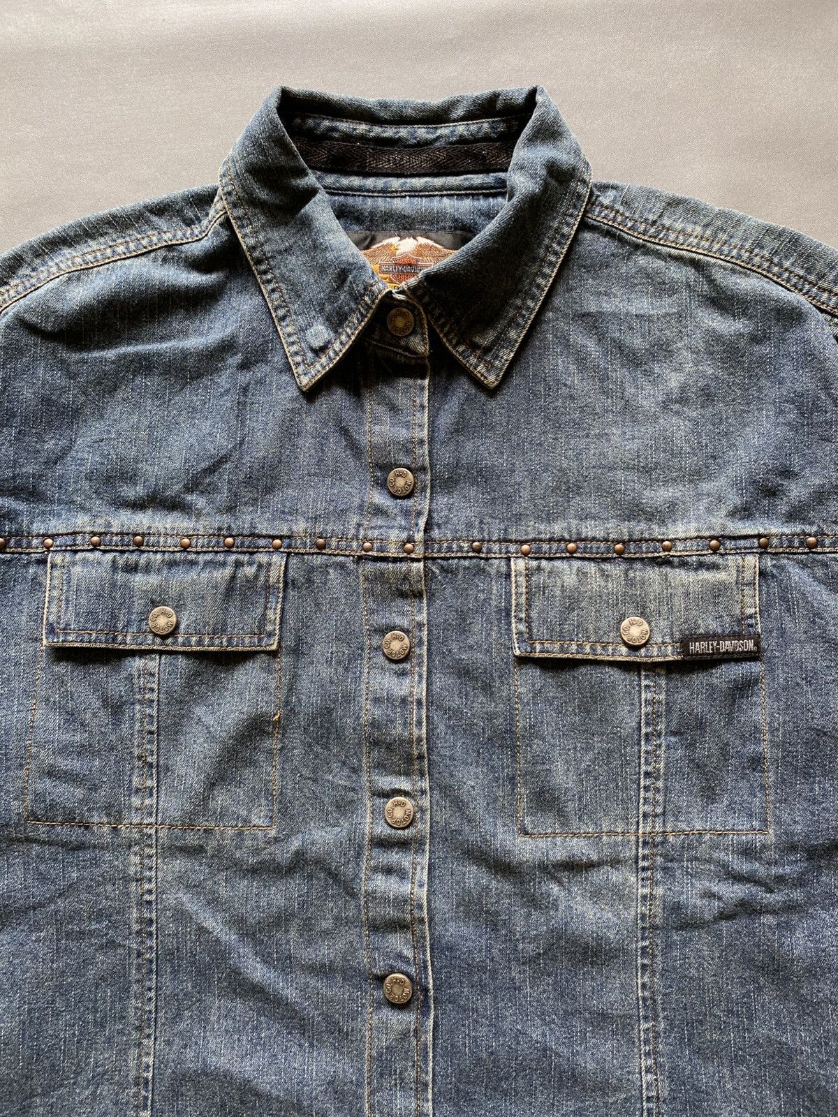 Harley Davidson Harley Davidson Studded Denim Shirt Size XL / US 12-14 / IT 48-50 - 2 Thumbnail
