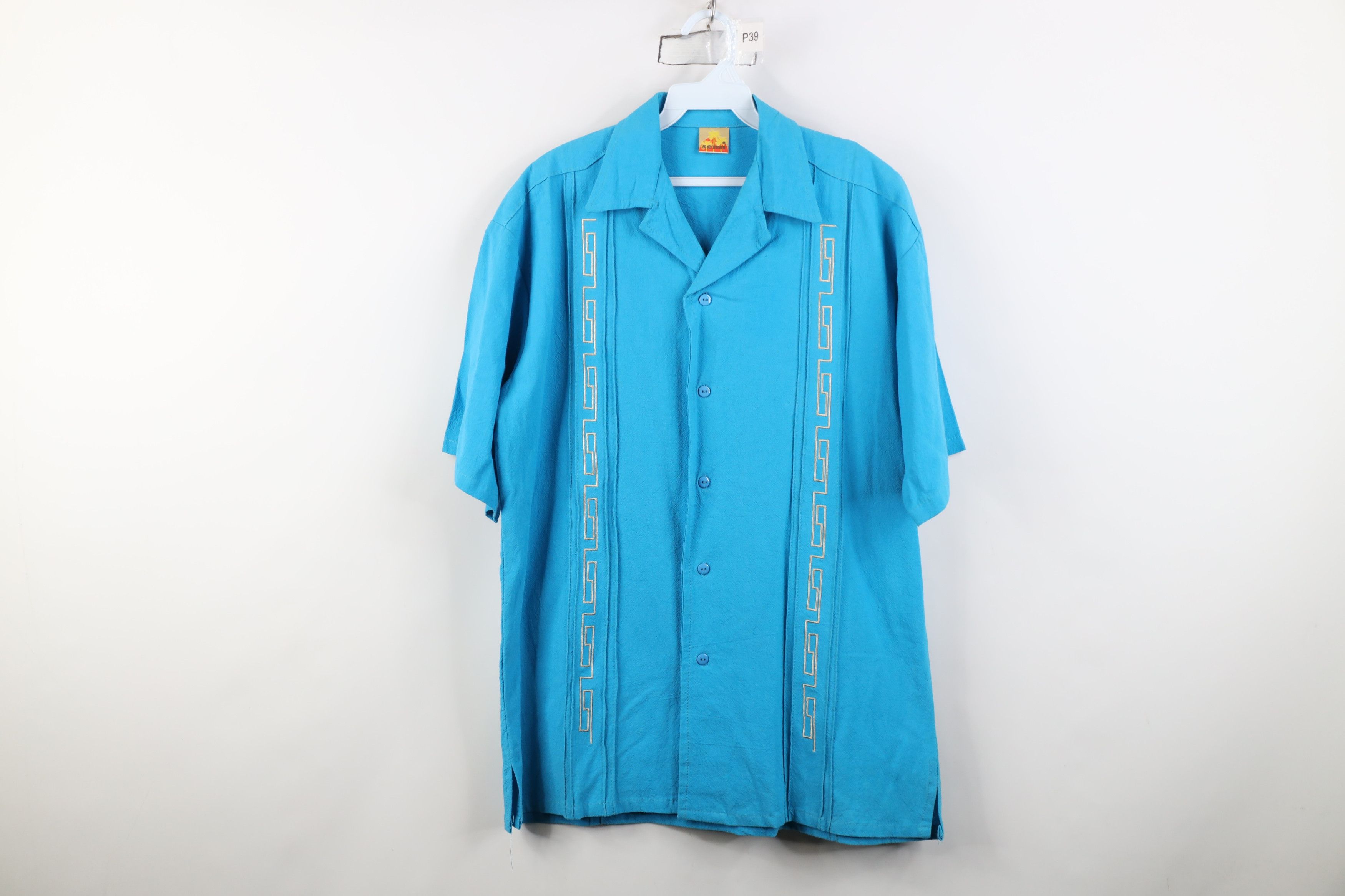 Vintage Vintage 70s Streetwear Collar Luau Hawaiian Button Shirt Size US L / EU 52-54 / 3 - 1 Thumbnail
