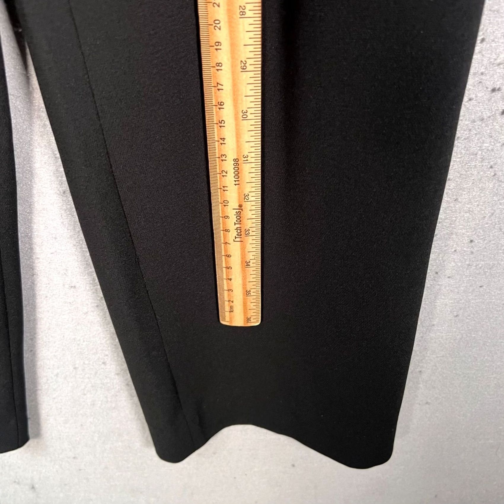 Vintage Babaton Womens 00 High-Waisted Black Wide-Leg Pants Belted Waist Dress Pants Pockets Size 24" / US 00 / IT 34 - 6 Thumbnail