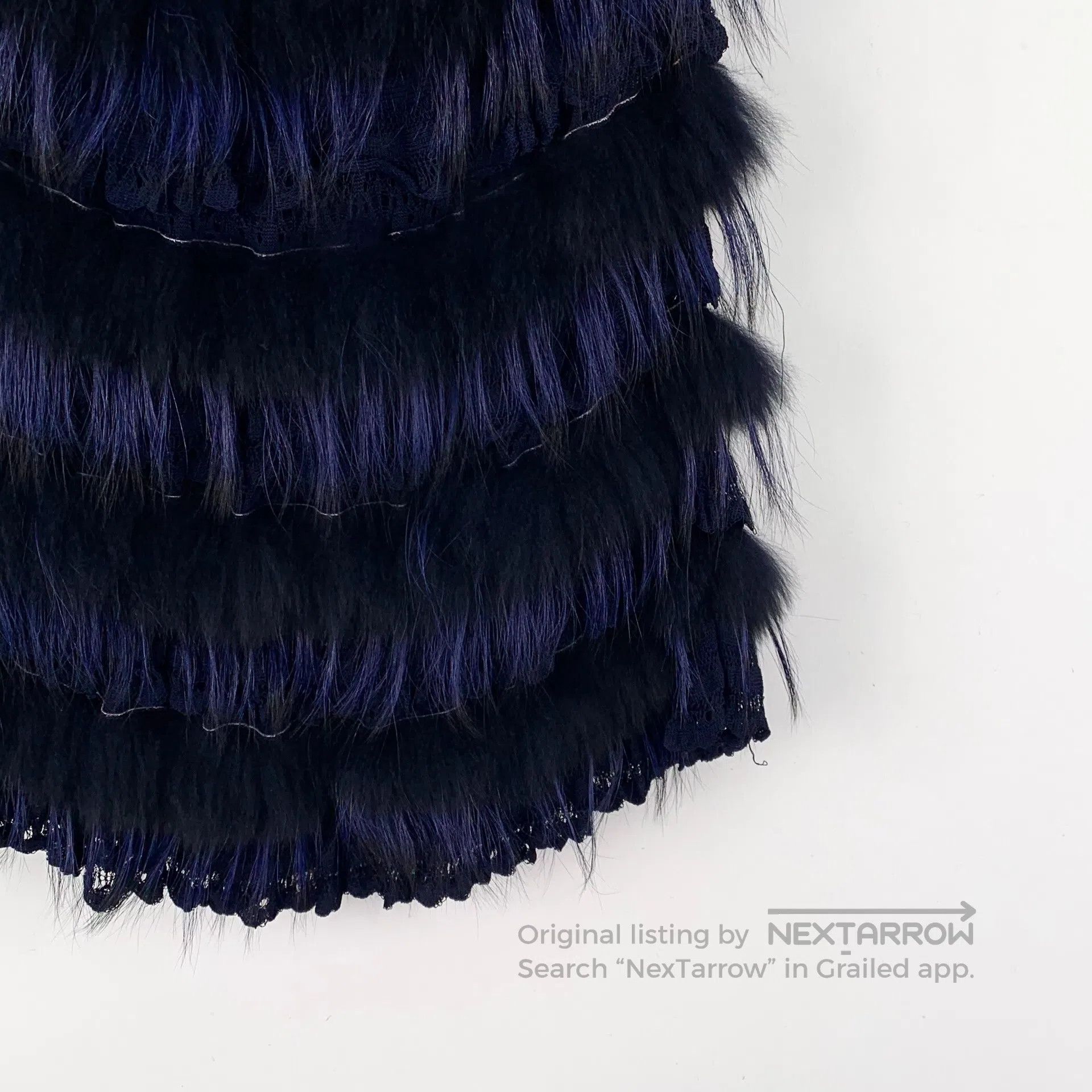 Dior Dior Dark blue fox fur round neck sleeveless dress| Size S / US 4 / IT 40 - 4 Thumbnail