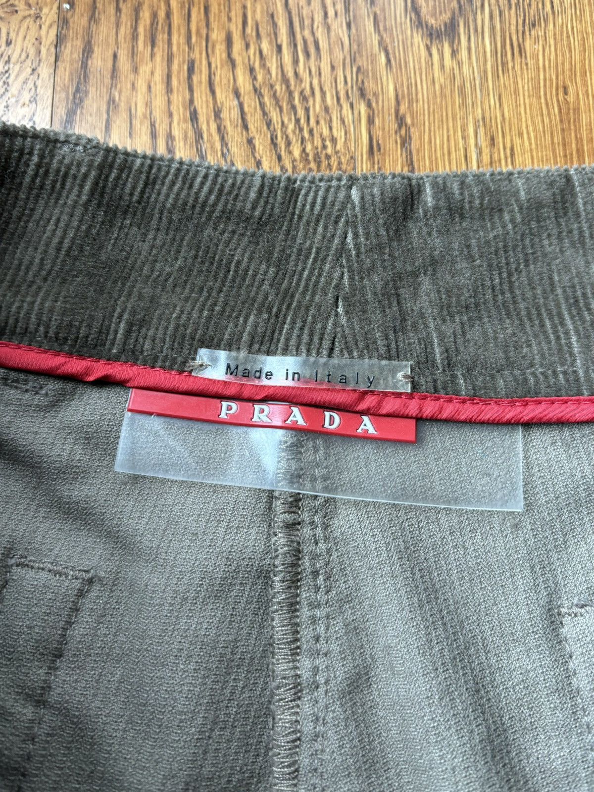 Prada × Vintage 2000s Prada Corduroy Pants 2006 Vintage Linea Rossa Trousers Size 30" / US 8 / IT 44 - 9 Thumbnail
