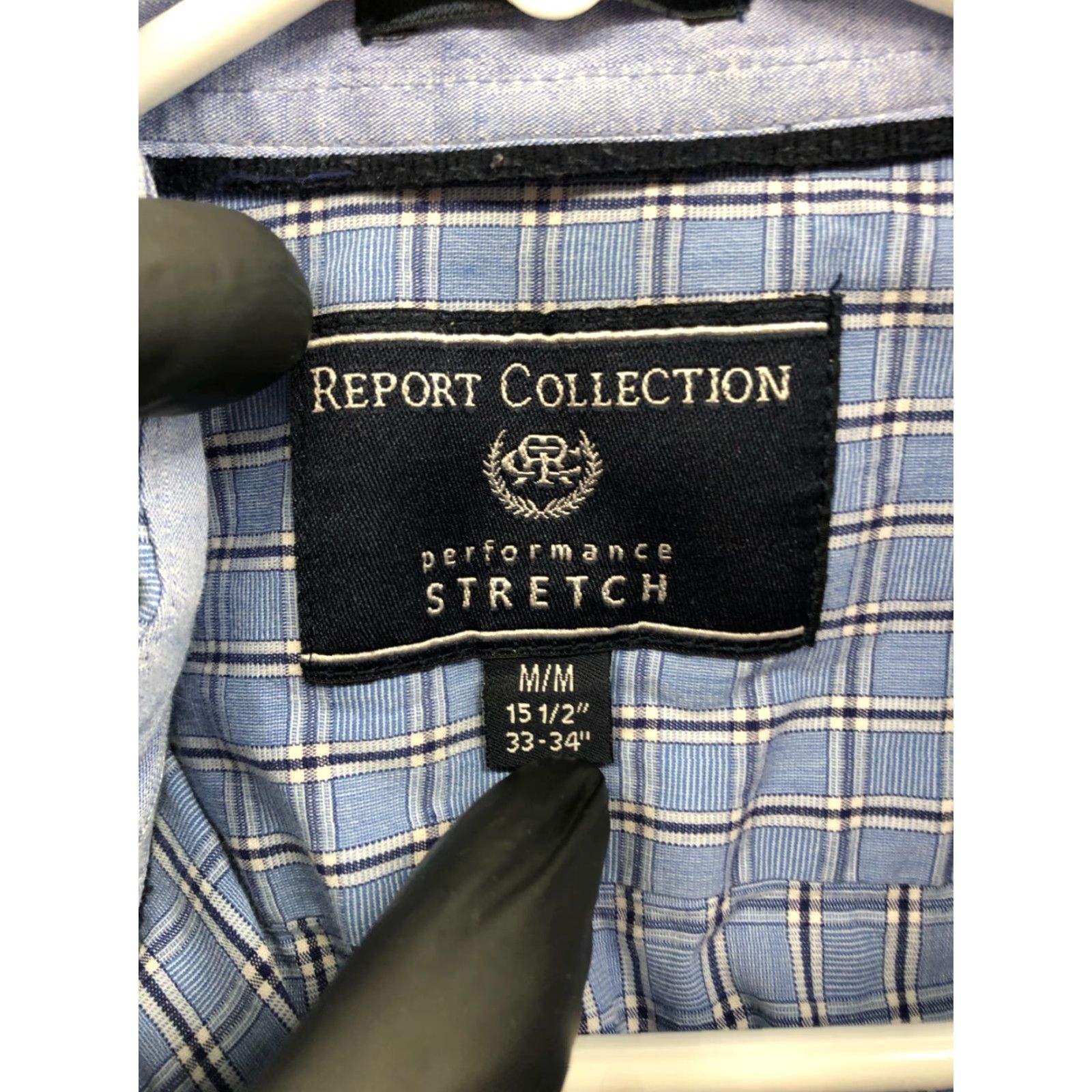 Vintage Report Collection Shirt Mens Long Sleeve Button-Up Blue Check Size M Size US M / EU 48-50 / 2 - 6 Thumbnail