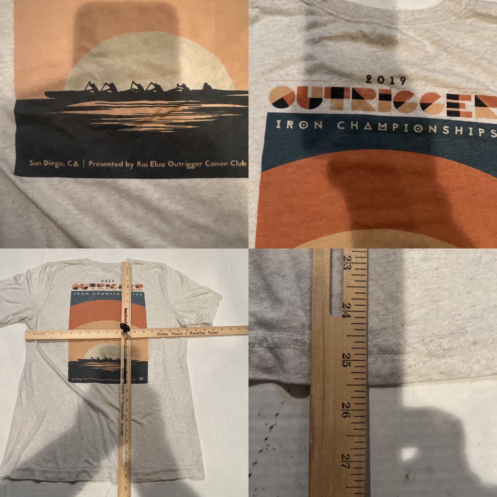 Vintage VINTAGE Kai Elua Outrigger Canoe Club Iron Champs Shirt M Heather Gray Graphic Print Surfer Canoe 2019 Men Mens Size US M / EU 48-50 / 2 - 8 Thumbnail