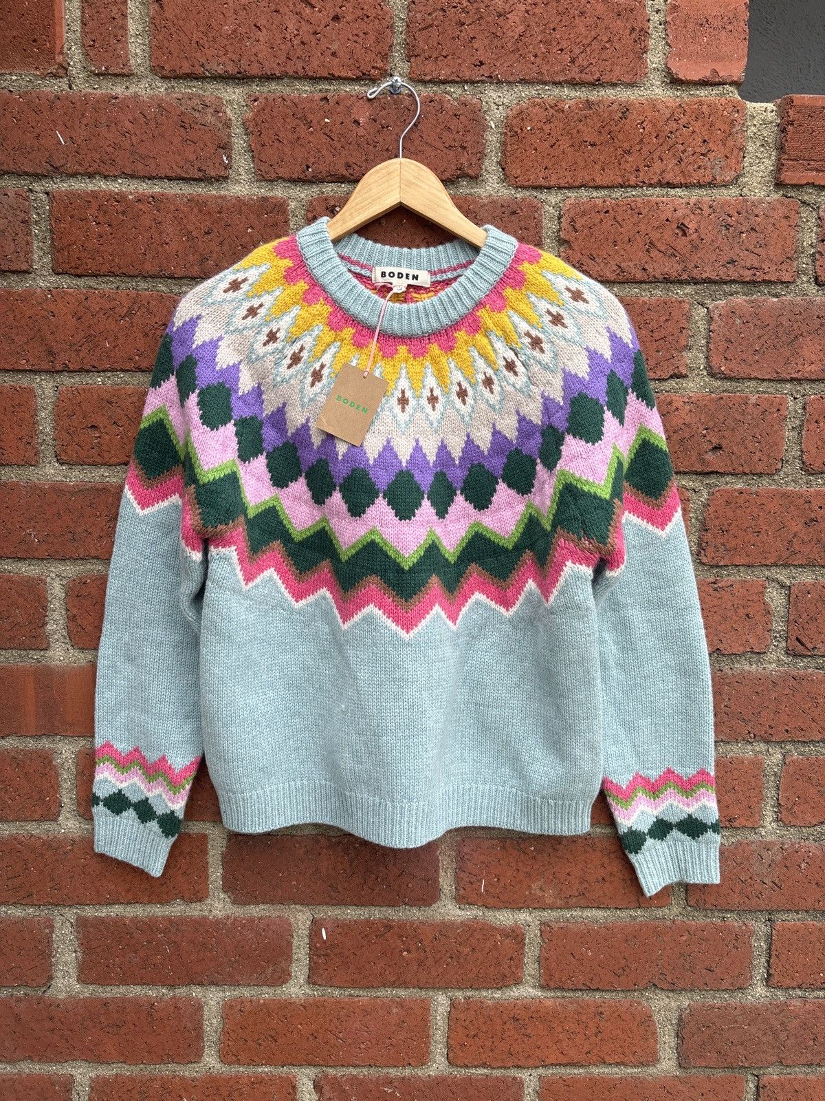 Boden Boden "Eleanor Fair Isle" Multicolor Wool Sweater Size S / US 4 / IT 40 - 1 Thumbnail