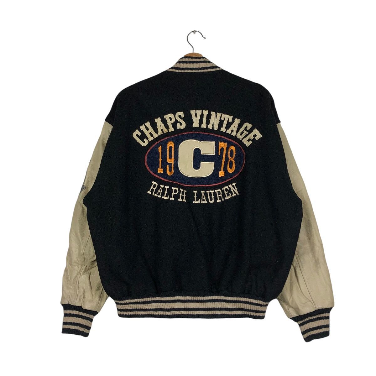 Chaps Ralph Lauren 🔥VINTAGE JUMPER VARSITY LEATHER JACKET CHAPS RALPH LAUREN Size US L / EU 52-54 / 3 - 10 Thumbnail