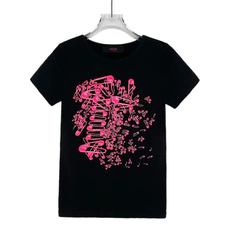 Versace Versace Black Cotton Women's T-Shirt with Graphics 0089 Size S / US 4 / IT 40 - 1 Thumbnail