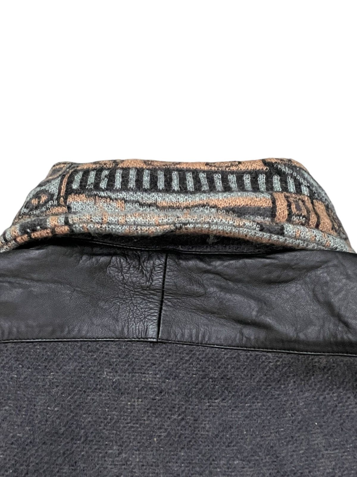 Japanese Brand Valley Japan Art Church Knit Leather Trim Jacket Size US XL / EU 56 / 4 - 15 Thumbnail