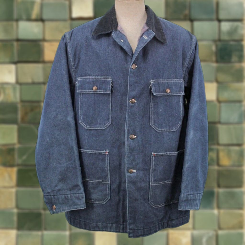 Vintage VINTAGE Big Mac Denim Chore Jacket 2XL-3XL Mens Blue 1970s 70s Bar n Barn Coat Shirt/Jacket Size US XXL / EU 58 / 5 - 1 Thumbnail