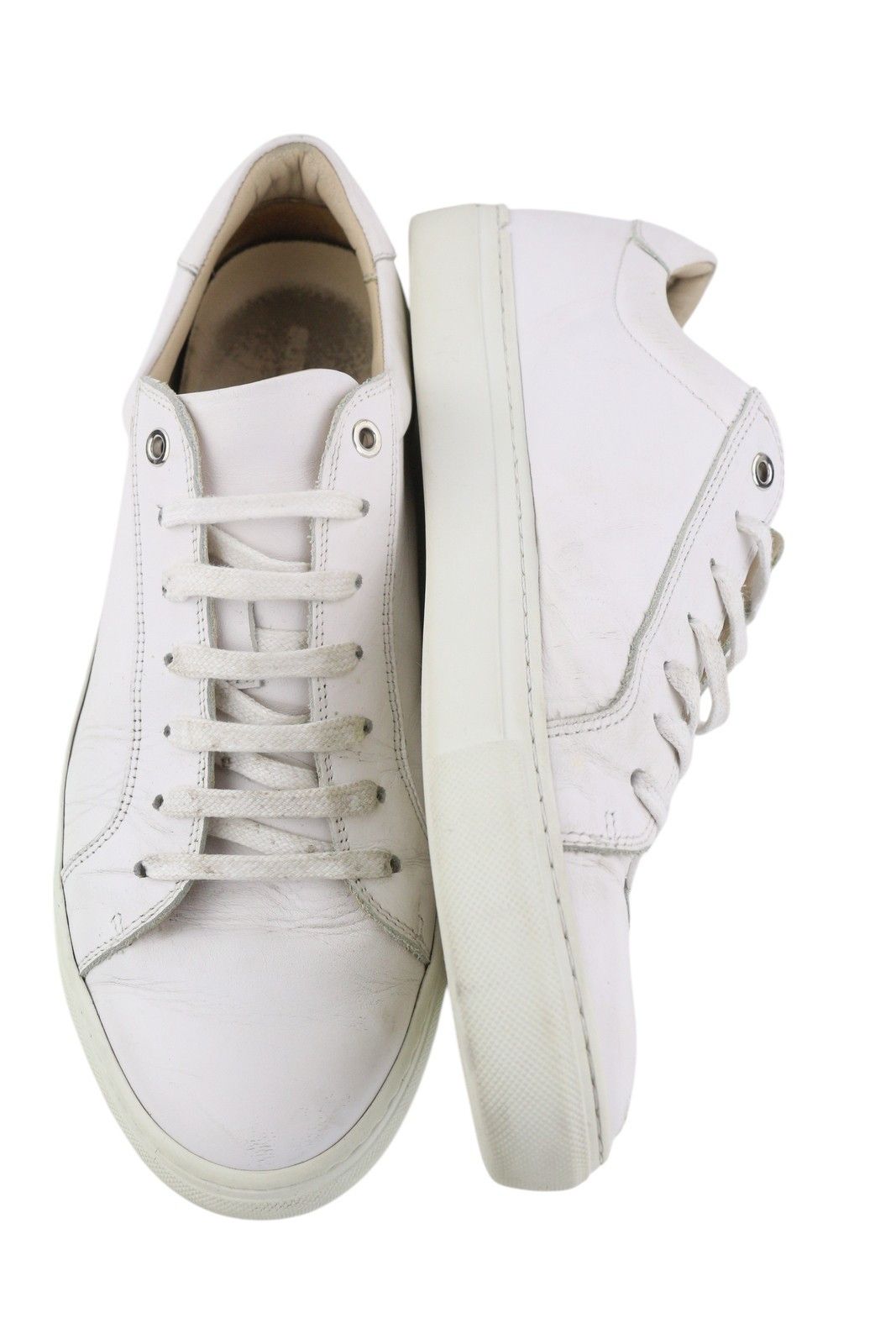 Suitsupply FW1404 EU43 White Leather Almond Toe Sneakers 83568 Size US 10 / EU 43 - 5 Thumbnail