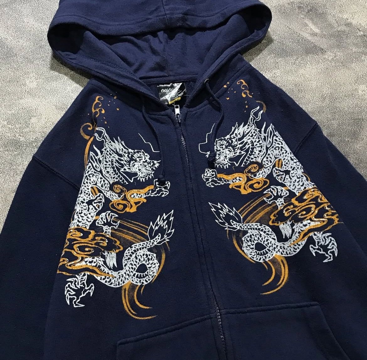 If Six Was Nine 2000s Archival Sukajan Tradisional Dragon Hoddie y2k style Size US M / EU 48-50 / 2 - 2 Thumbnail