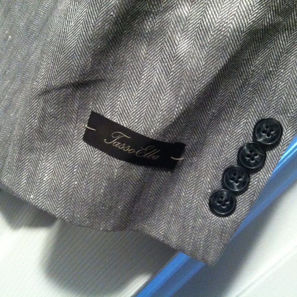 Tasso Elba TASSO ELBA MENS NEW 62%LINEN38%VISCOSE SPORT COAT BLAZER 42L Size 42L - 5 Thumbnail