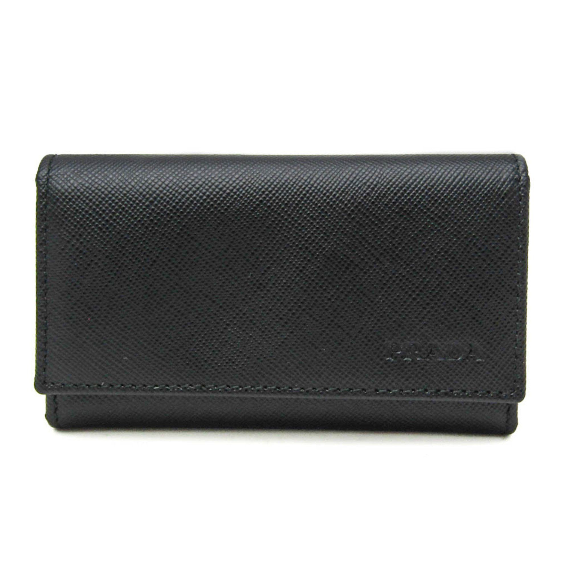 Prada Prada Saffiano 2M0025 Men,Women Leather Key Case Black Size ONE SIZE - 1 Thumbnail