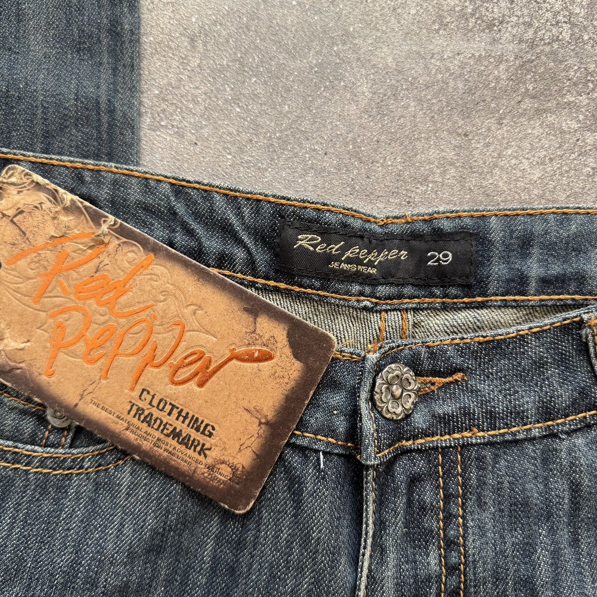 Hysteric Glamour Red Pepper Y2K Glam Low Rise Bootcut Washed Jeans Size 29" - 9 Thumbnail