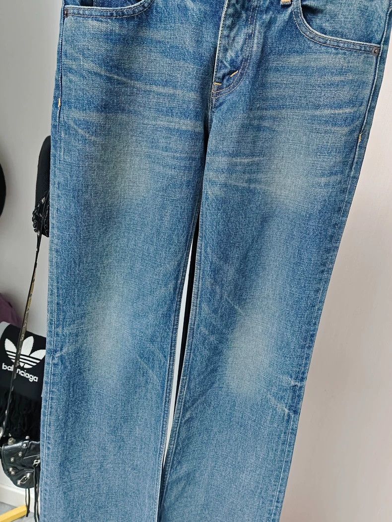 Celine CELINESS23 Washed Worn Low Rise Flared Jeans 2503-Nextarrow Size 26" / US 2 / IT 38 - 3 Thumbnail