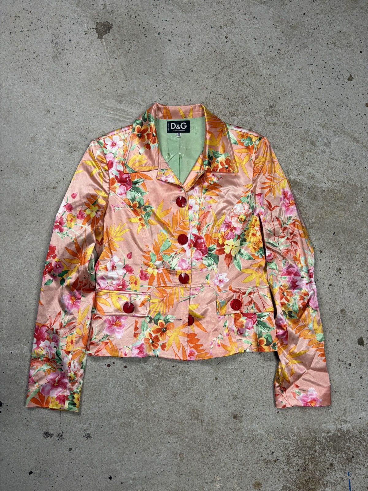 Dolce & Gabbana 2000s Dolce & Gabbana Viscose Floral Print Blazer Jacket Size L / US 10 / IT 46 - 1 Thumbnail