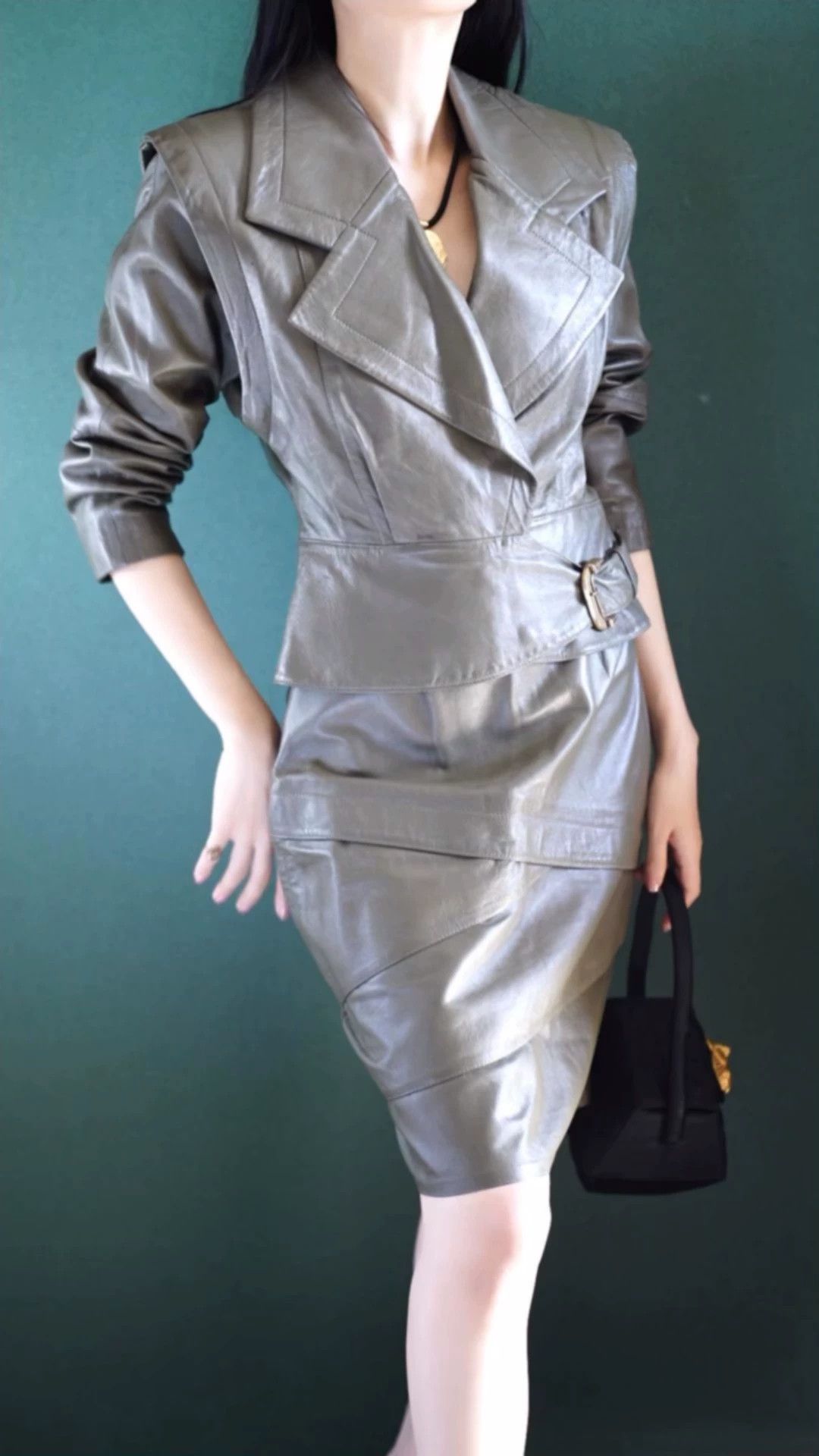 Other Lillie Rubin Vintage Leather Blazer Skirt Set M Size M / US 6-8 / IT 42-44 - 1 Thumbnail