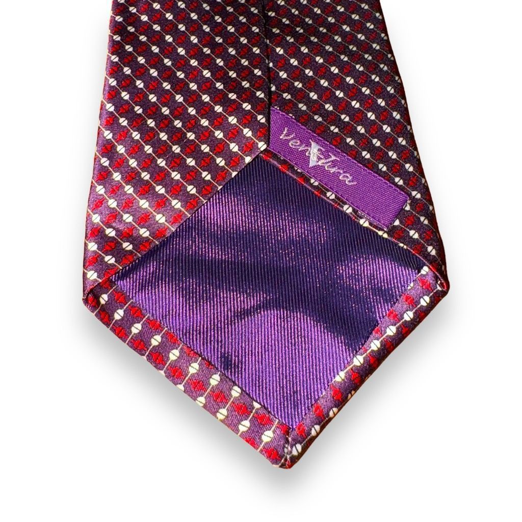 Other Ventura Handmade in USA 100% Silk Purple Tie Size ONE SIZE - 4 Thumbnail